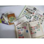 A collection of stamps etc