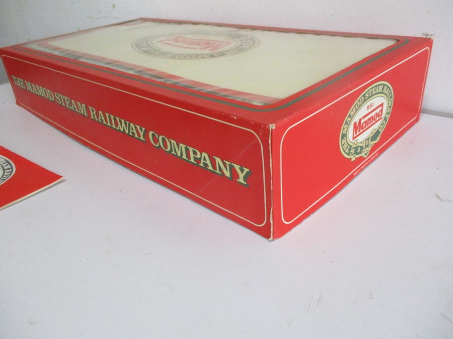 A boxed Mamod Steam Train Railway set including the locomotive, open wagon, lumber truck etc - Image 10 of 10