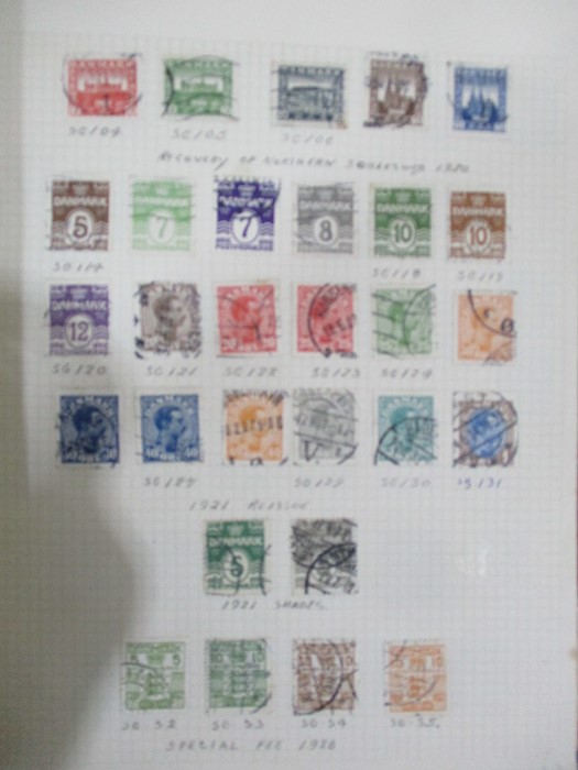 Two albums of stamps from countries including Denmark, Dominican Republic, Ecuador, Estonia, - Image 10 of 48