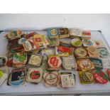 A collection of various beer mats