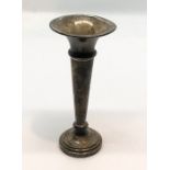 A small (11.5cm) hallmarked silver trumpet vase
