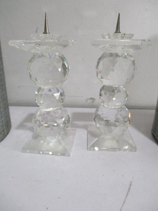 Two Swarovski crystal candle holders along with six Swarovski Crystal Memories in the form of - Image 9 of 9
