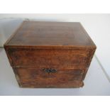 An antique walnut veneered box- A/F
