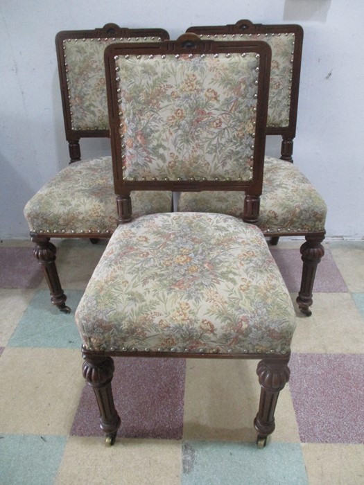 A set of three Victorian dining chairs
