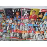 A large collection of Elvis Presley Monthly magazines dating from 1960 til 1986, along with