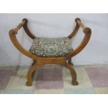 A Victorian x frame stool