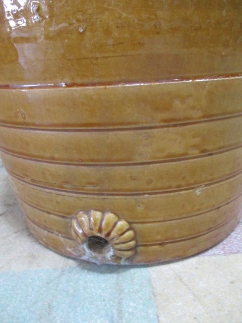 A "honey" glazed pottery barrel by F Melsom, Bristol, height 56cm - Image 4 of 5