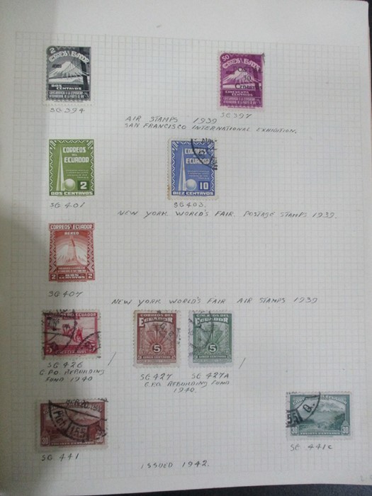 Two albums of stamps from countries including Denmark, Dominican Republic, Ecuador, Estonia, - Image 25 of 48