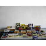 A collection of die cast vehicles including Corgi, Corgi classic, Lledo Days Gone, Matchbox,