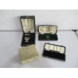 A Shagreen box, along with three empty christening set cases