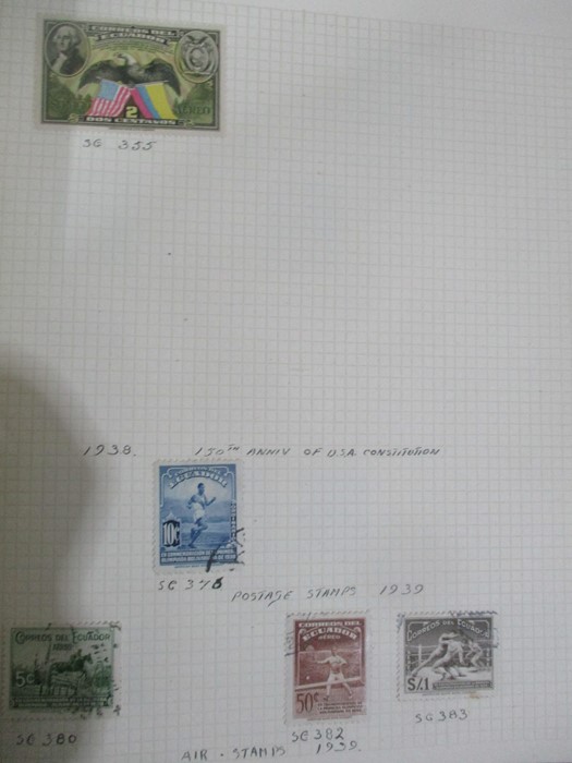 Two albums of stamps from countries including Denmark, Dominican Republic, Ecuador, Estonia, - Image 24 of 48