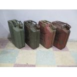 A collection of four jerry cans