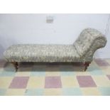 A Victorian chaise longue with button backed head rest