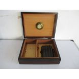 A Humidor along with a leather cigar case etc.
