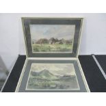 Two framed watercolours of North Wales signed by M.M.Wadey ( Birmingham RA), one of a landscape plus