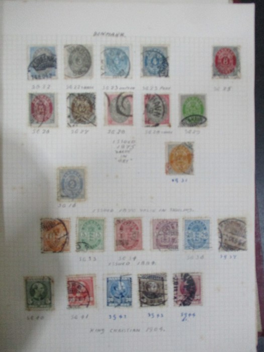 Two albums of stamps from countries including Denmark, Dominican Republic, Ecuador, Estonia, - Image 8 of 48