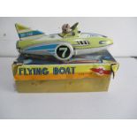 A boxed vintage Friction Flying Boat tin plate toy