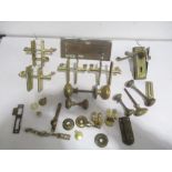 A collection of brass door furniture