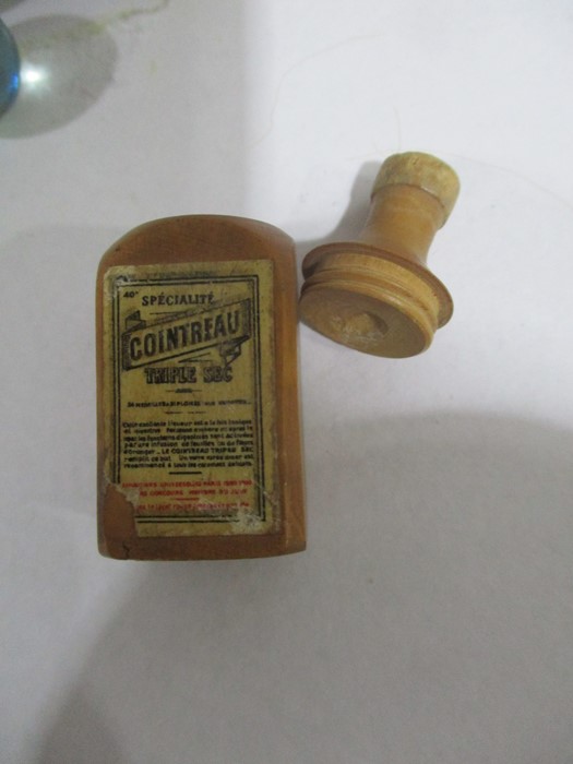 A small quantity of vintage marbles along with a wooden Cointreau bottle containing two miniature - Image 6 of 6