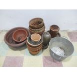 A collection of terracotta pots etc.
