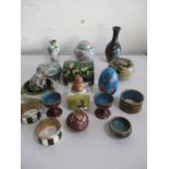 A collection of cloisonné items, vase, boxes, casket etc.
