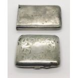 Two silver plated cigarette cases