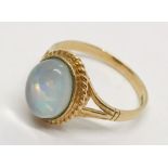 A 9ct gold opal ring