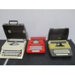 Three vintage typewriters- Imperial 2002, Petite Super International and Petite Super Junior