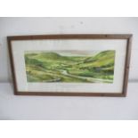 An original framed railway carriage print (BR) "The Lune Valley near Tebay, Westmorland. See Britain