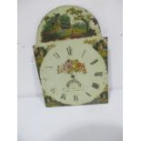 A painted long case clock face