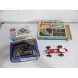 A boxed Matchbox Scream'n Demons bike toy, A boxed Pyro Yamaha Daytona Winner racing bike model, A