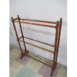 A pitch pine towel rail