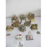 A collection of Lilliput Lane cottages along with one David Winter cottage- some with