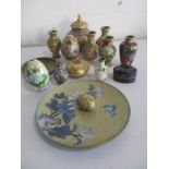 A collection of cloisonné items