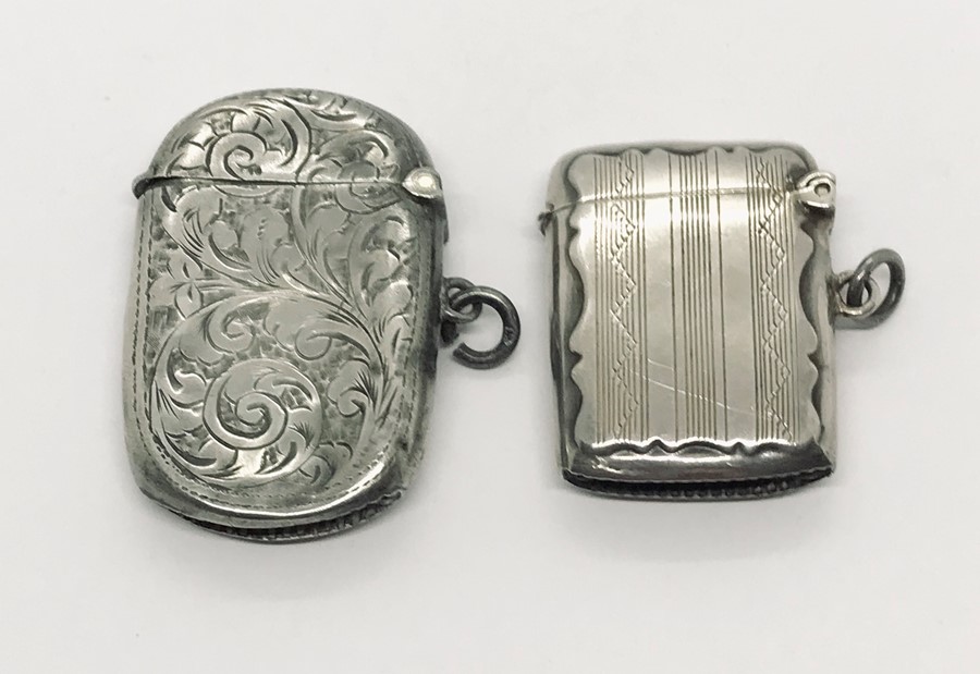 Two hallmarked silver vesta cases- 1 A/F - Image 2 of 3