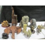 A collection of elephant ornaments including Tuskers and Leonardo etc.