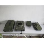 Two Action Man vehicles plus a trailer. One Action Force hovercraft (A/F)