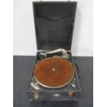 A vintage portable gramophone