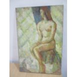 An unframed life study in oil signed Sibyl Milnes