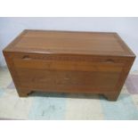 A carved camphor wood chest