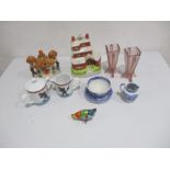 A collection of various china & glass including Staffordshire, Spode Blue Italian, Walt Disney,