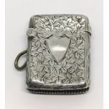 A hallmarked silver vesta case