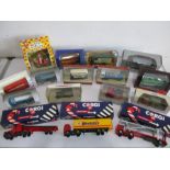 A collection of boxed die-cast vehicles including Dinky, Corgi, Matchbox etc