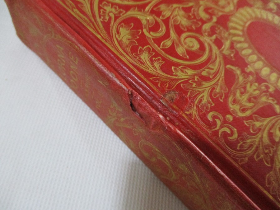 Two hardbacks "Lorna Doon - A Romance of Exmoor" by R.D. Blackmore. Bound in red decorated front - Image 4 of 5