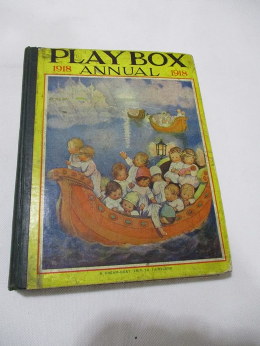 Hardback "Playbox Annual 1918 - A Playbook for Children Containing Over 300 Pictures". Bound in