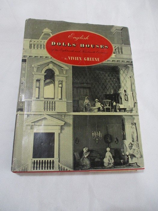 Hardback "English Doll's Houses" by Vivien Greene. Bound in red cloth with gold lettering and band