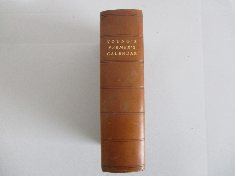 Hardback "The Farmers Calendar" by Arthur Young. Bound in full leather with gold lettering on spine. - Image 2 of 4