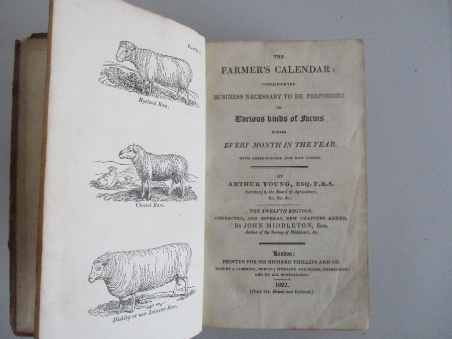 Hardback "The Farmers Calendar" by Arthur Young. Bound in full leather with gold lettering on spine. - Image 4 of 4