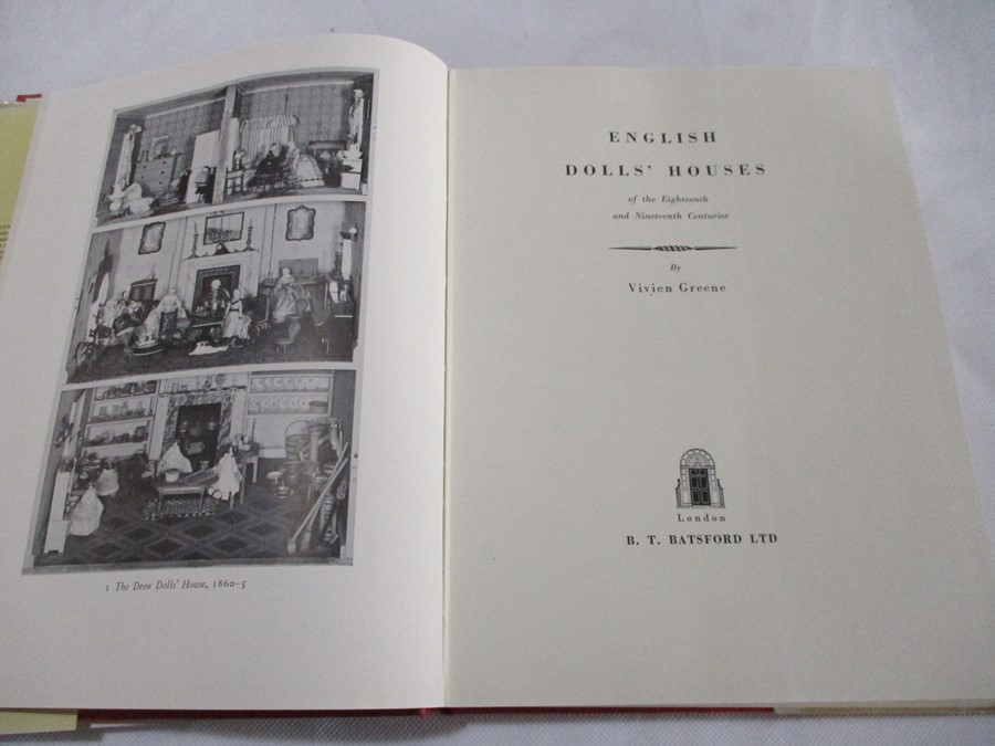 Hardback "English Doll's Houses" by Vivien Greene. Bound in red cloth with gold lettering and band - Image 3 of 4