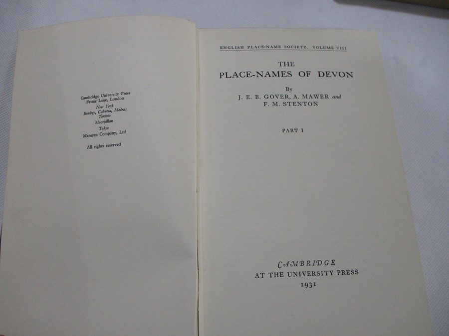 Two hardbacks "The Place Names of Devon" by J.E.B. Gower, A. Mawer and F.M. Stenton. Bound in purple - Image 3 of 4